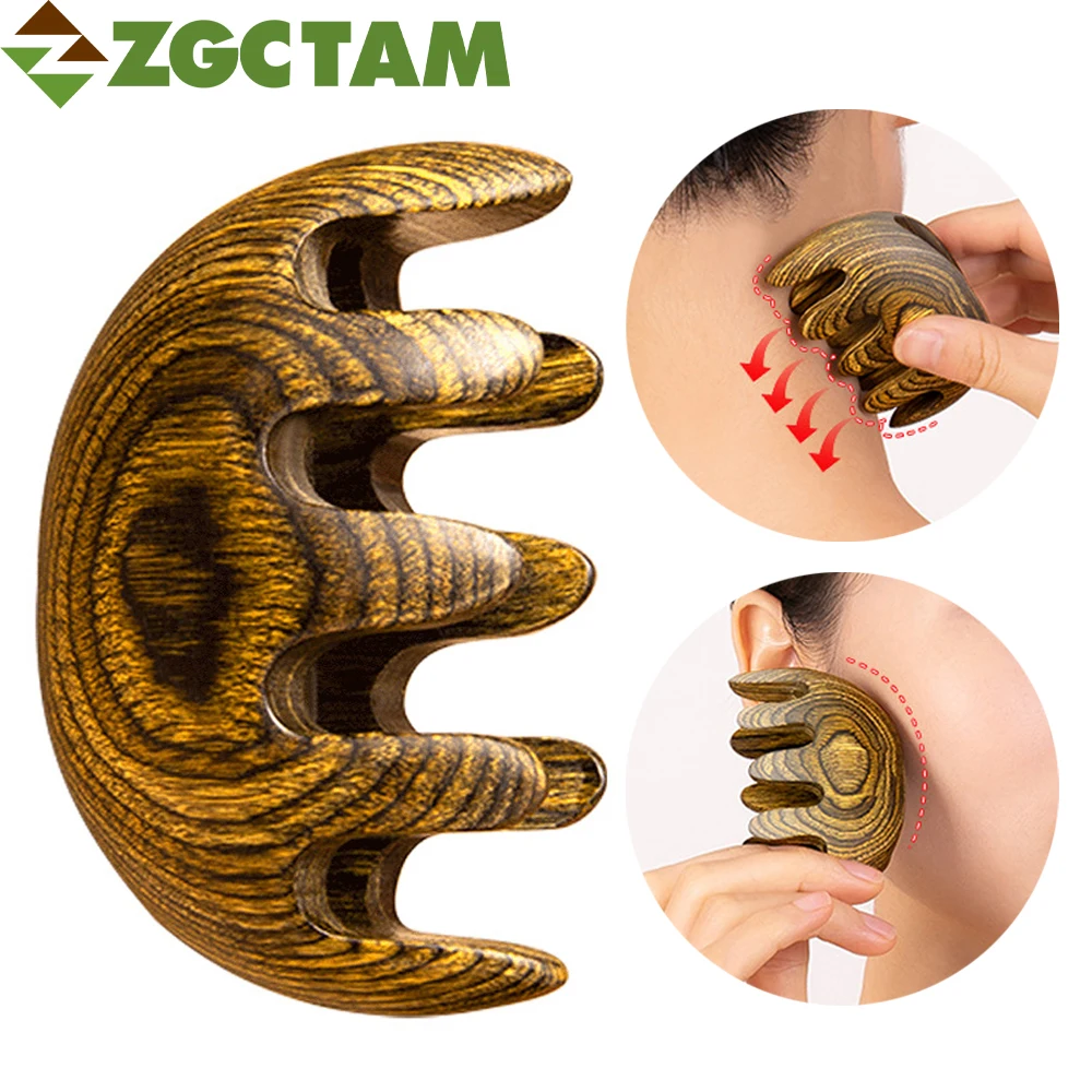 

1Pcs Wooden Therapy Massage Comb Gua Sha Comb for Head Scalp, Facial, Body Massage Natural Birch Comb Massager Acupressure Tools