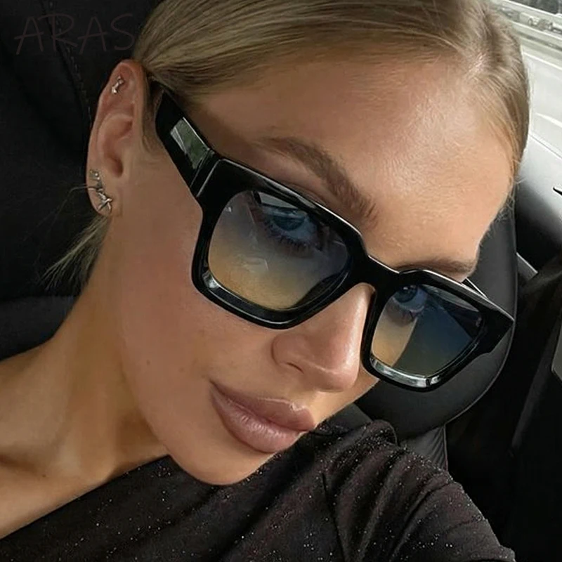 

Steampunk Square Sunglasses Women 2026 Luxury Design Thick Frame Retro Chunky Black Shades Y2K Vintage Fashion Driving Eyewear