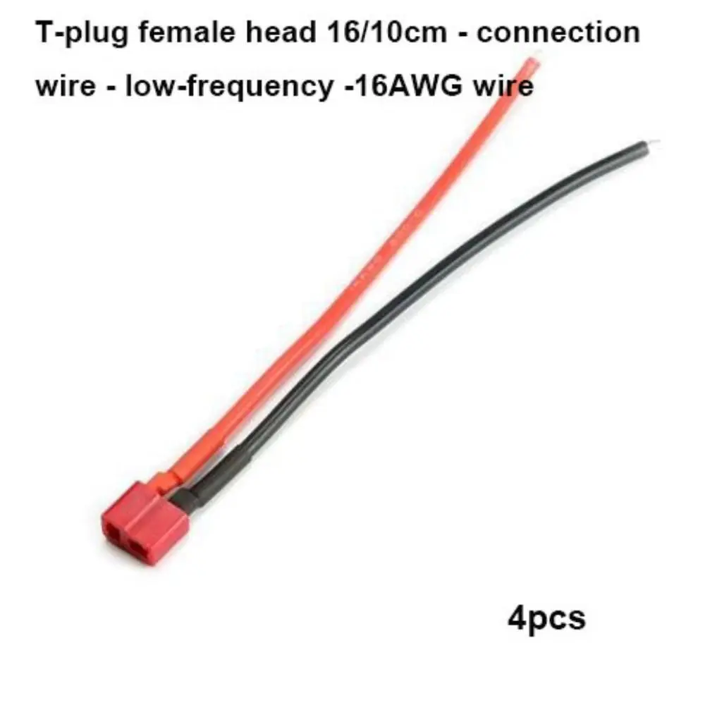 4pcs T-shaped Battery T-shaped Plug Model with Wire 10cm Airplane Battery Docking 14AWG/16AWG Lithium Battery Docking Plug