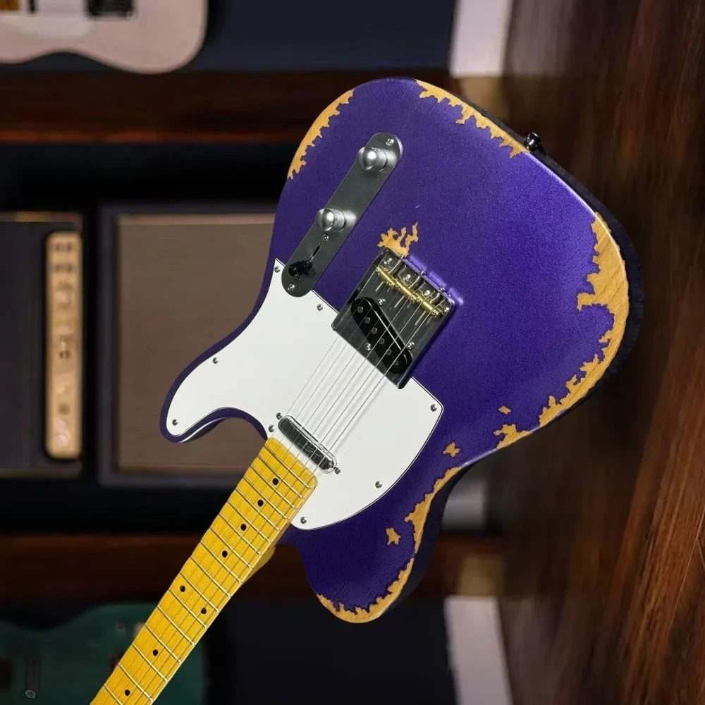 Free Shipping 6 Strings Purple TLE Electric Guitar Maple Fretboard Chrome Hardware Alder Wood Body