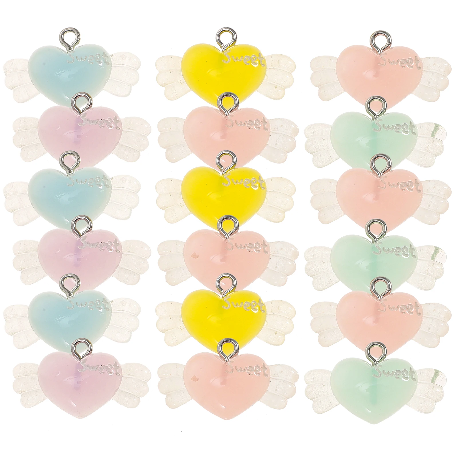 

18pcs Heart Pendant Crafting Charms for Bracelets Jewelry Making Decoration Necklace Tiny Charms Earring Resin Accessories Bulk