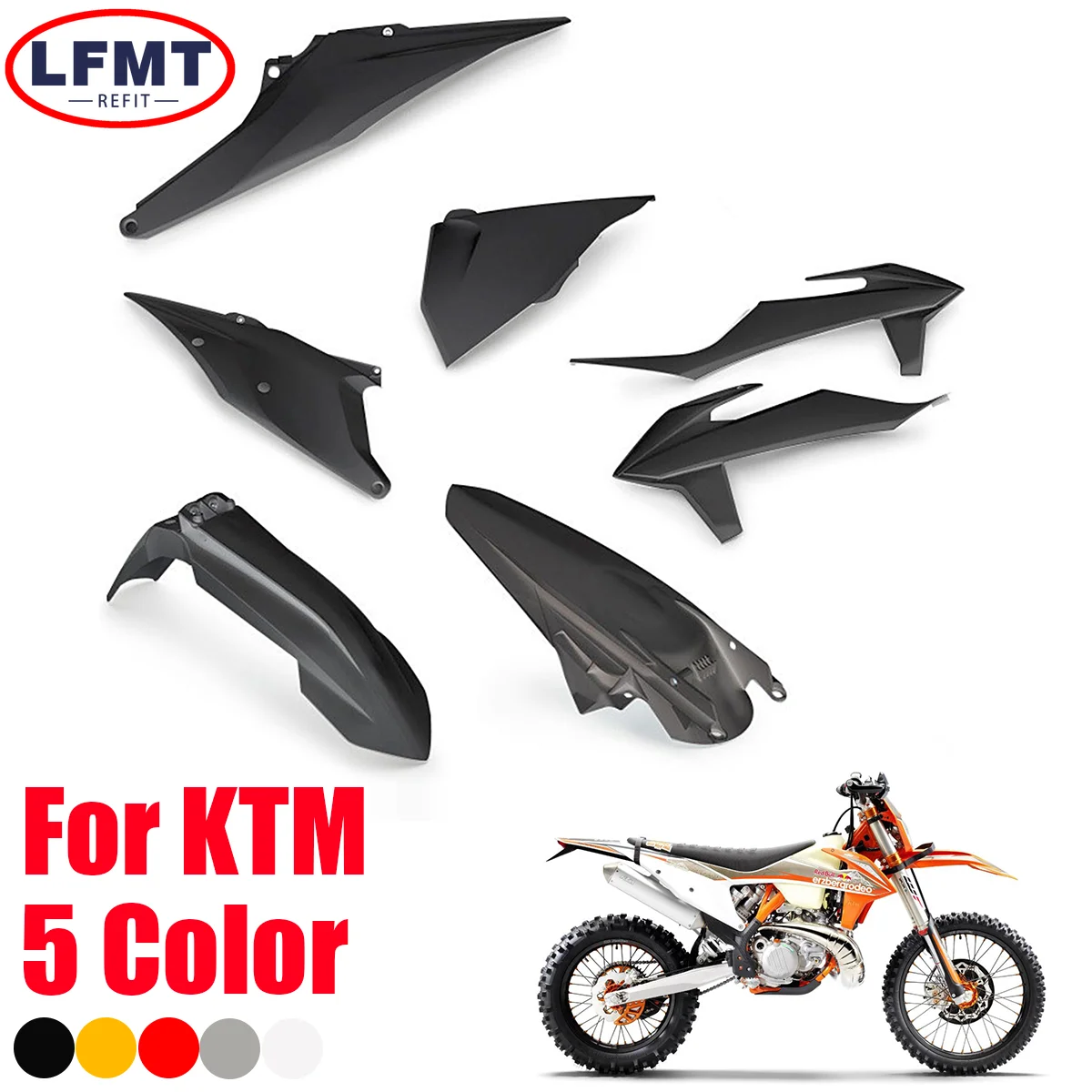 Motorcycle Full Plastic Kit Body Fairing Cover Fuel Tank Fender Mudguard Side For KTM SX SXF XC XCF XC-W 125 XCF-W 2020-2023