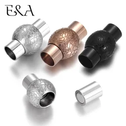 Stainless Steel Magnetic Clasp Hole 6mm Leather Cord Magnet Buckle DIY Bracelet Closure Supplies Jewelry Making Component