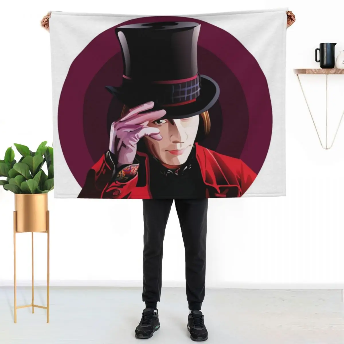 Johnny Depp - Chocolate factory Throw Blanket Hairy Camping Baby Luxury Brand Soft Beds Blankets