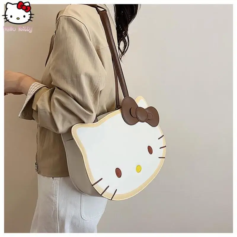 Hello Kitty Women's Anime Cute Face Multi Use Backpack Cartoon New Kawaii Girl Shoulder Bag Sanrio Large Capacity Backpack
