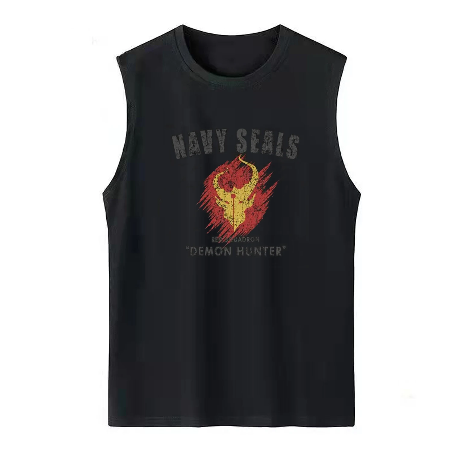 NSWDG Seal Team Red Squad Devgru Naval Seals Demon Hunter Vest 100% Cotton O-Neck Tanktop Summer Casual Mens Sleeveless T-shirt