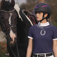 Hello Horse Women's Equestrian Clothing Top Equestrian Sports Short-Sleeved Riding Clothing T-Shirt Comfortable and Breathable Knight Equipment Harness