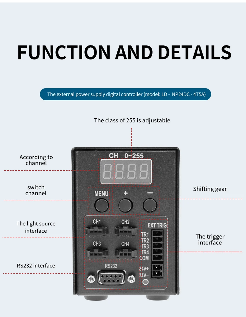 External power source light source controller visual inspection LED lighting brightness adjustment dedicated mini light source c