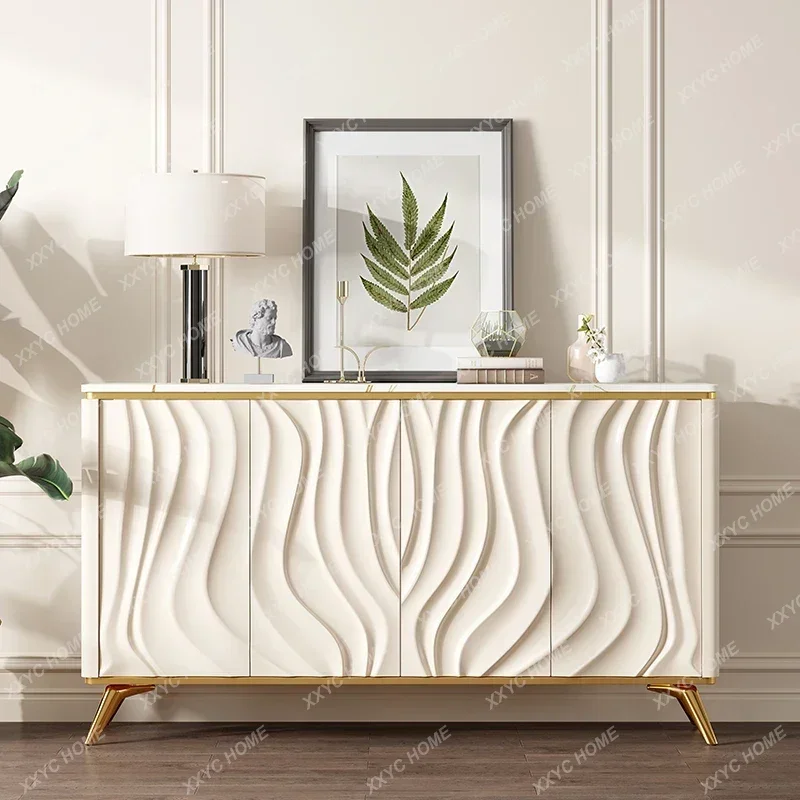 

XX Light luxury dining side cabinet entrance foyer entrance simple modern decorative rock slab t storage partition