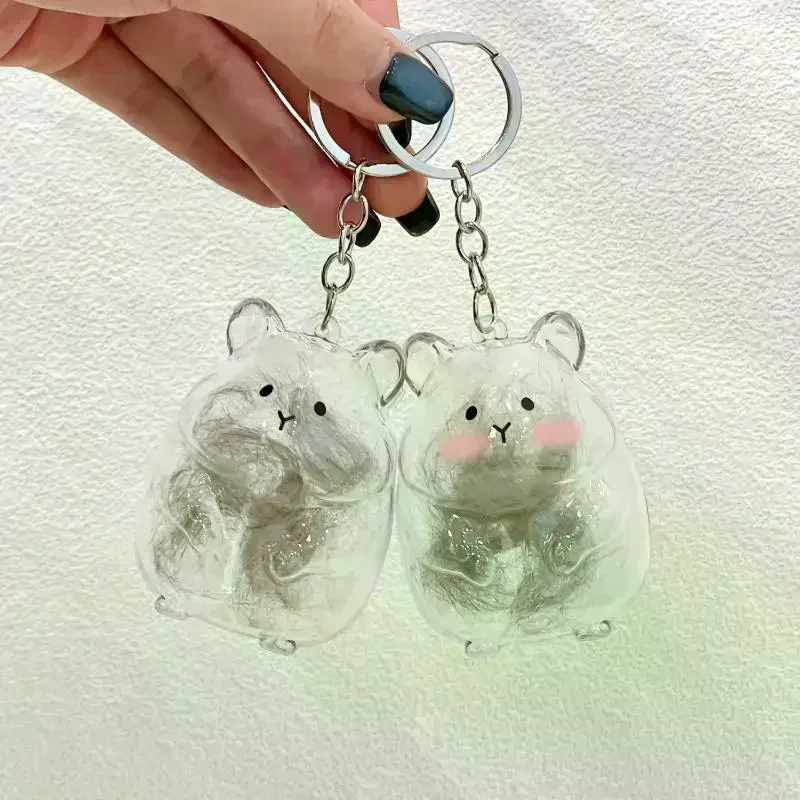 1Pcs Cute Transparent Hamster Shaped Pet Fur Collector With Detachable Grooming Comb For Cage Cleaning