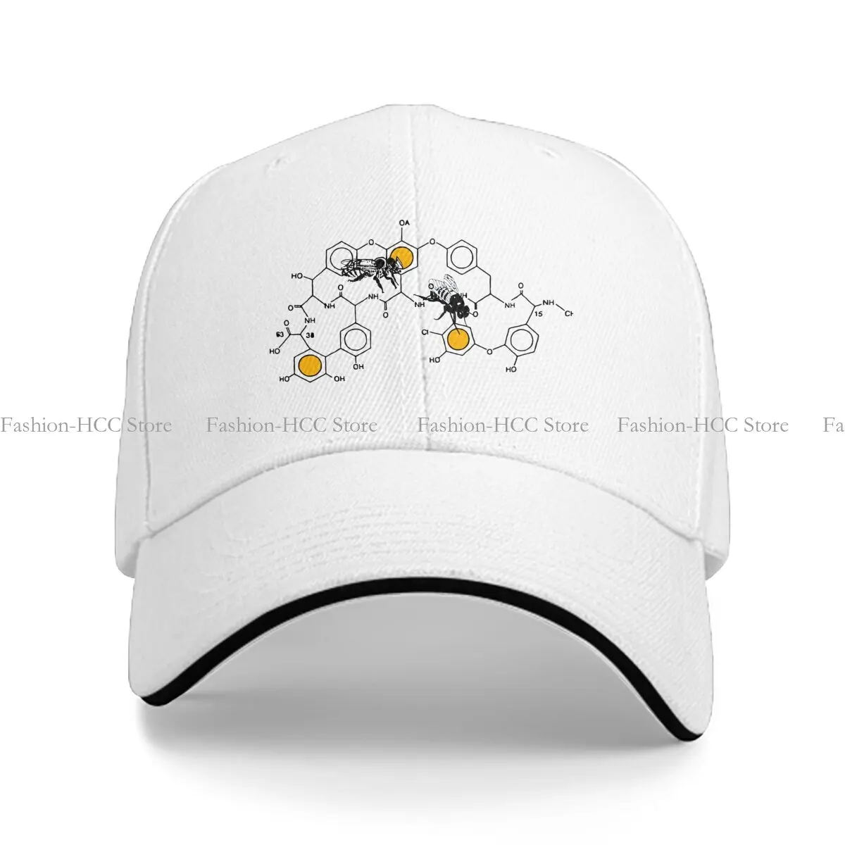 Washed Men's Baseball Cap Making Honey On Macromolecular Structure As A Bee House Trucker Snapback Caps Dad Hat Bee