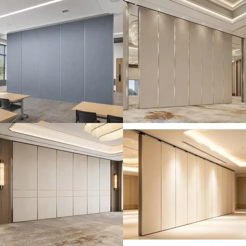 Automatic remote control aluminum removable partition wall | Electric sliding folding baffles for offices and commercial