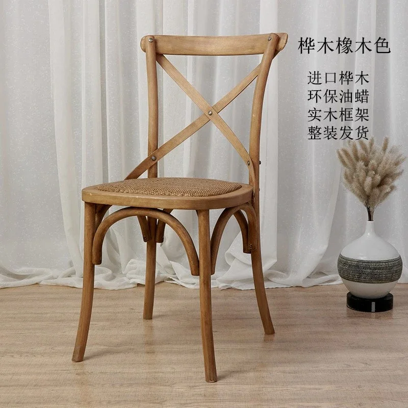 American casual solid wood,dining,simple home fork chair back chair retro dining table,Nordic restaurant chair