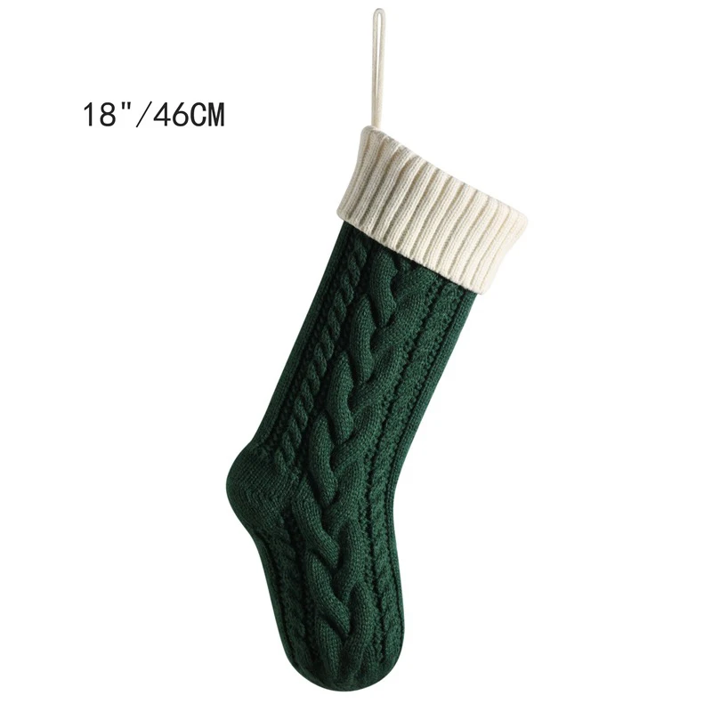 With Hanging Rope Large Christmas Stocking 46CM Beautiful Decoration Pendant Hanging Stocking for Candy Gift Christmas Wreath