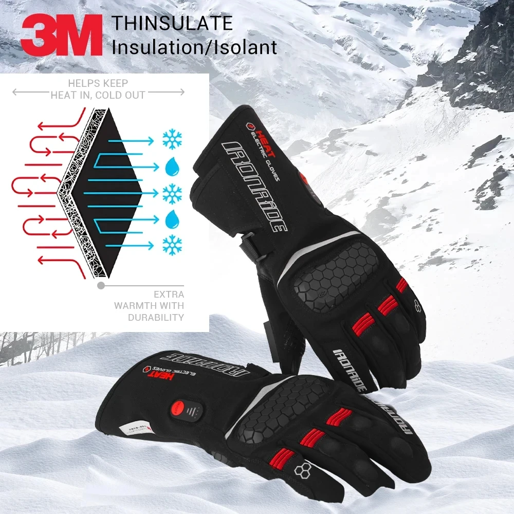 Selbsterhitzende Handschuhe Winter Skifahren Heizhandschuhe Wasserdichte elektrische Heizung Motorradhandschuhe Touchscreen