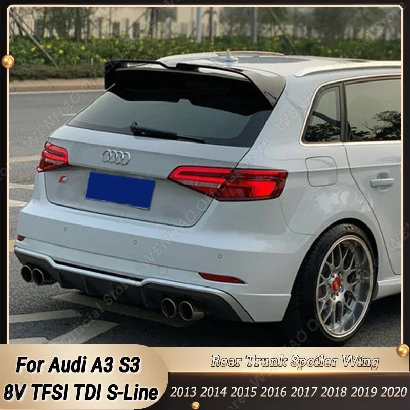 For Audi A3 S3 8V TFSI TDI S-Line 2013-2020 For Oettinger Style Gloss Black Car Rear Trunk Roof Spoiler Wing Body Kits Tuning