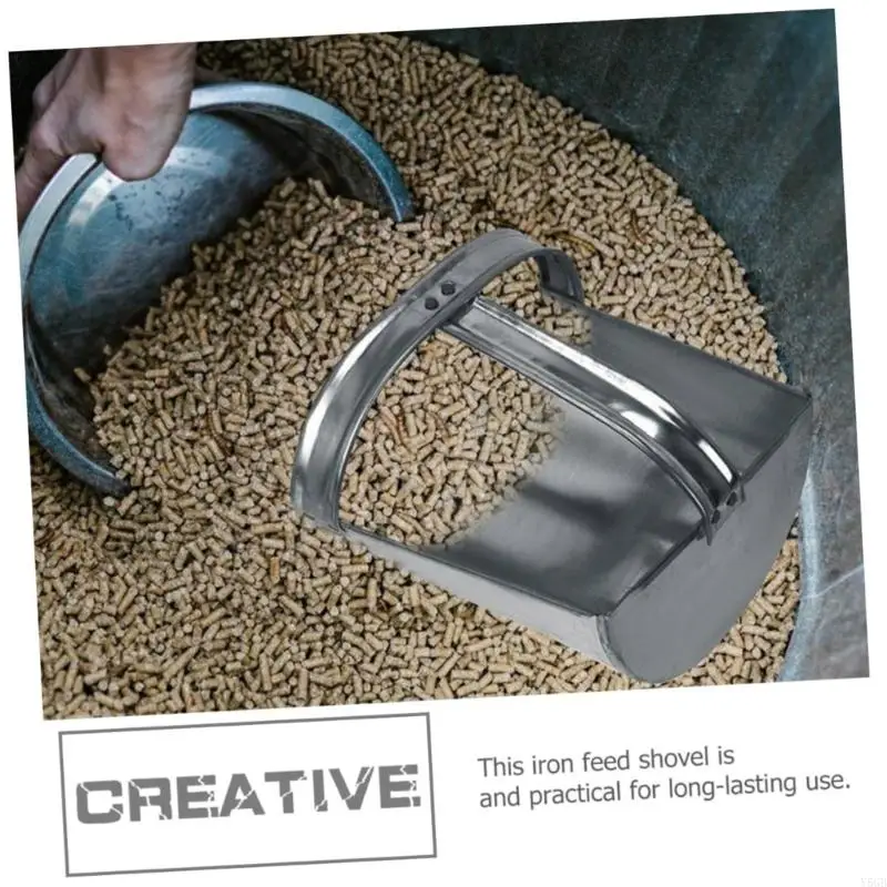 

Тяжелые металлические ложки для куриного корма, широкие горловины для больших объемов, удобная ручка, простая очистка, Y5GB