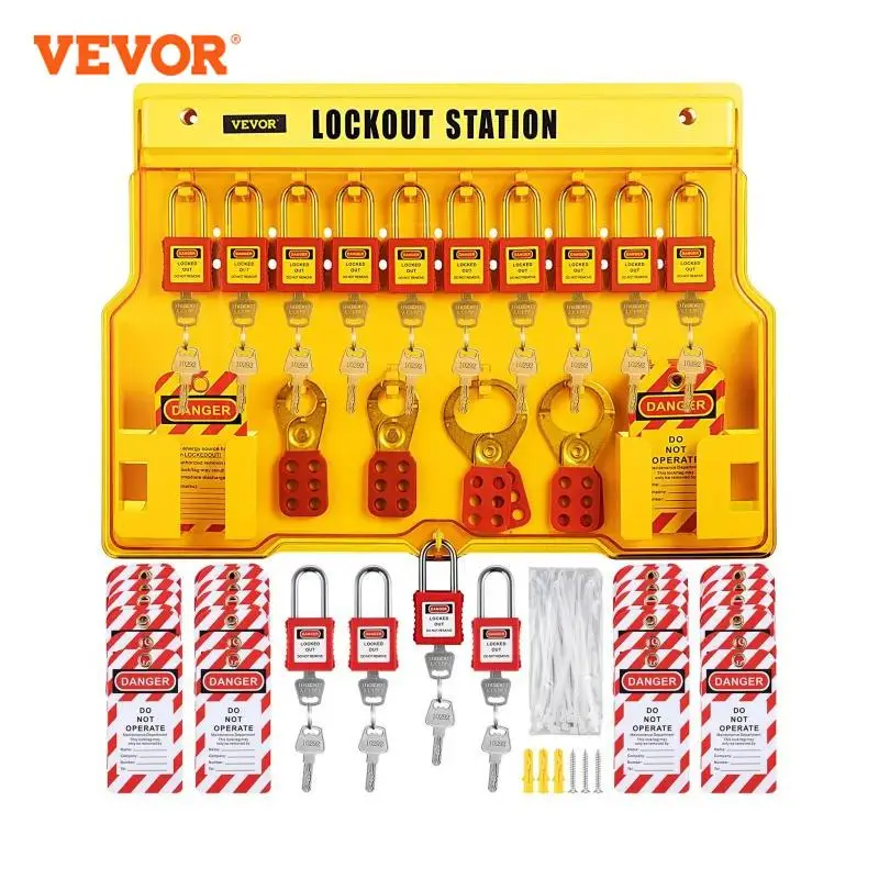 VEVOR 26/58 PCS Lockout Tagout Kits 46 Electrical Safety Loto Kit 53 PCS Industrial Includes Padlocks Personal Lockout Station