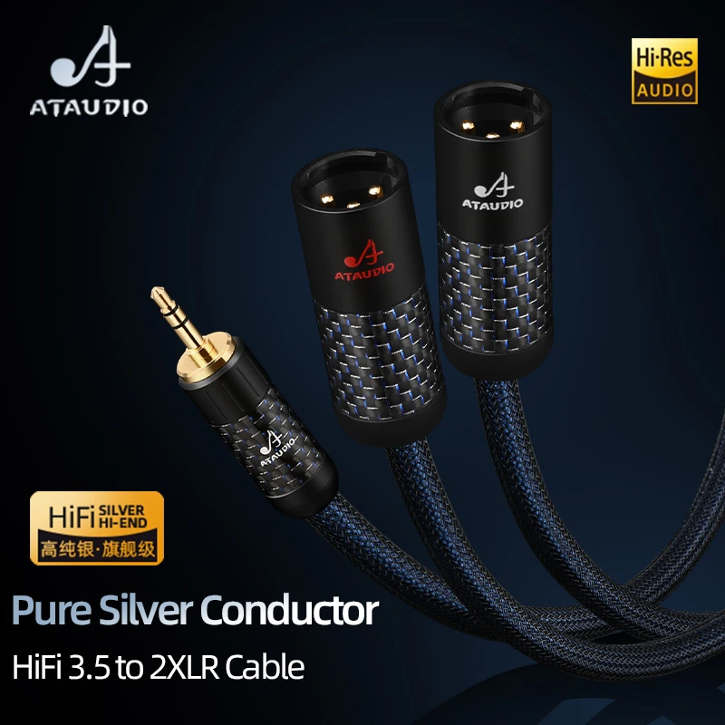 For ATAUDIO Professional Hifi 3.5mm Male Dual Xlr Audio Cable For Speakers Power Amplifiers DVD Player For Microphone Monitor