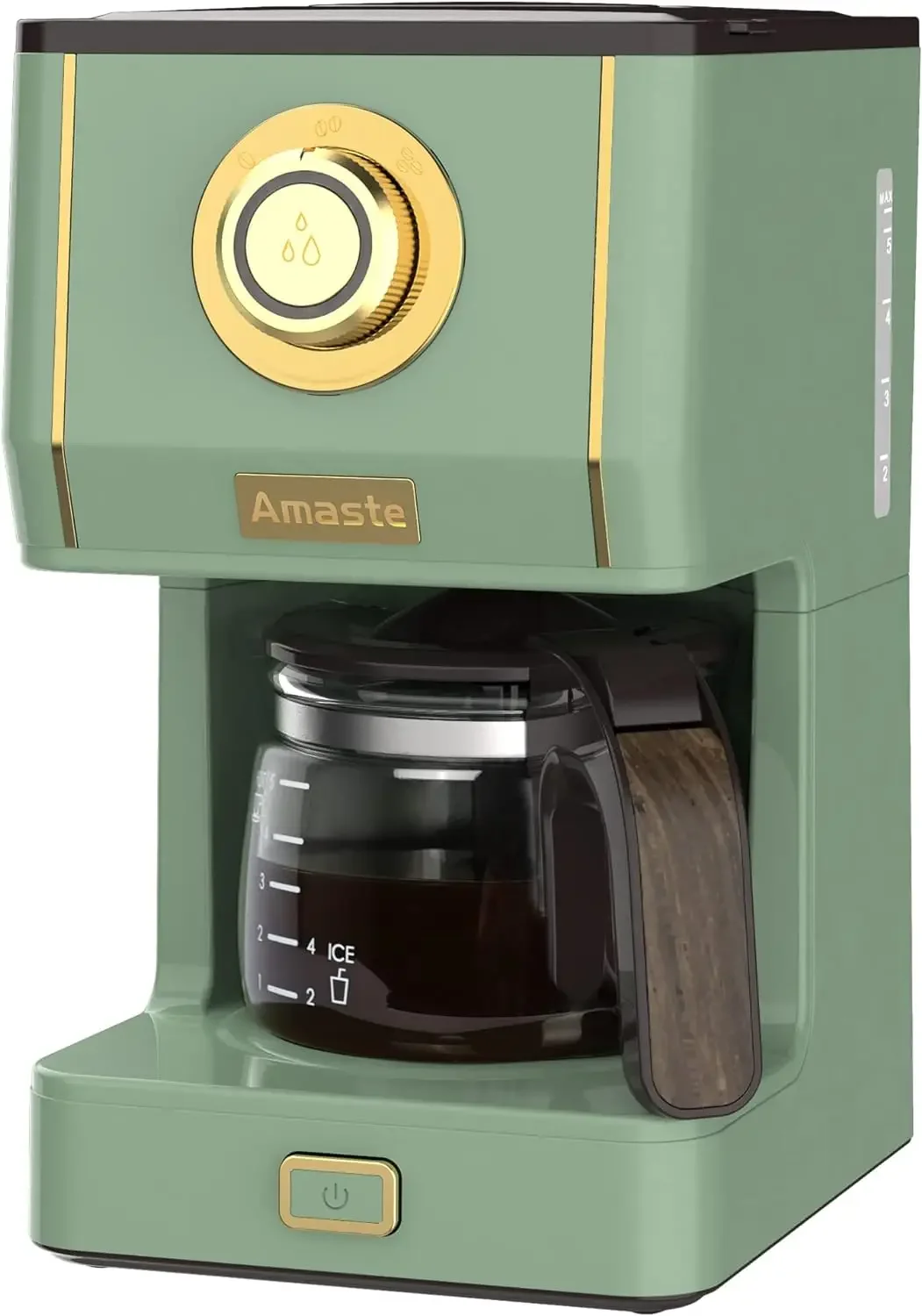 

Drip Coffee Machine w/ 25 Oz Glass Pot,w/ Reusable Coffee Filter & Three Brewing Modes, 30minute-Warm-Keeping, Matcha Green