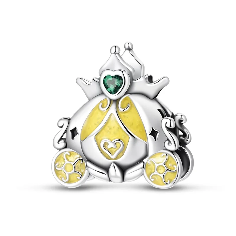

925 Sterling Silver Fairy Tale Kingdom Pumpkin Cart Charms Beads For Women Fit Original Bracelet DIY Birthday Jewelry Gifts