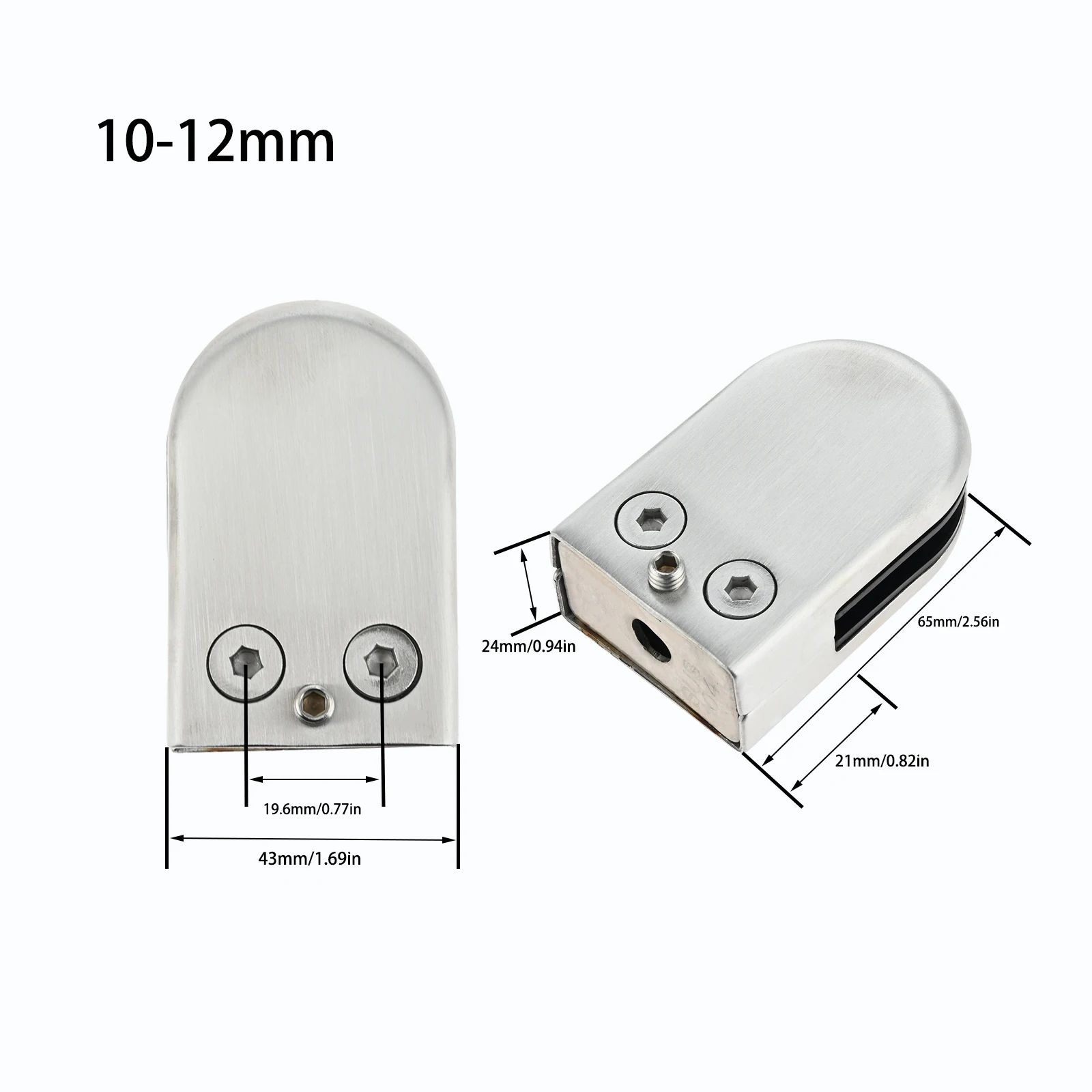 4 Pcs Glass Clamps with Hex Screwdriver 304 Stainless Steel Rust-Proof Durable Parapet Stairs Handrail Glass Accessories 3 Sizes