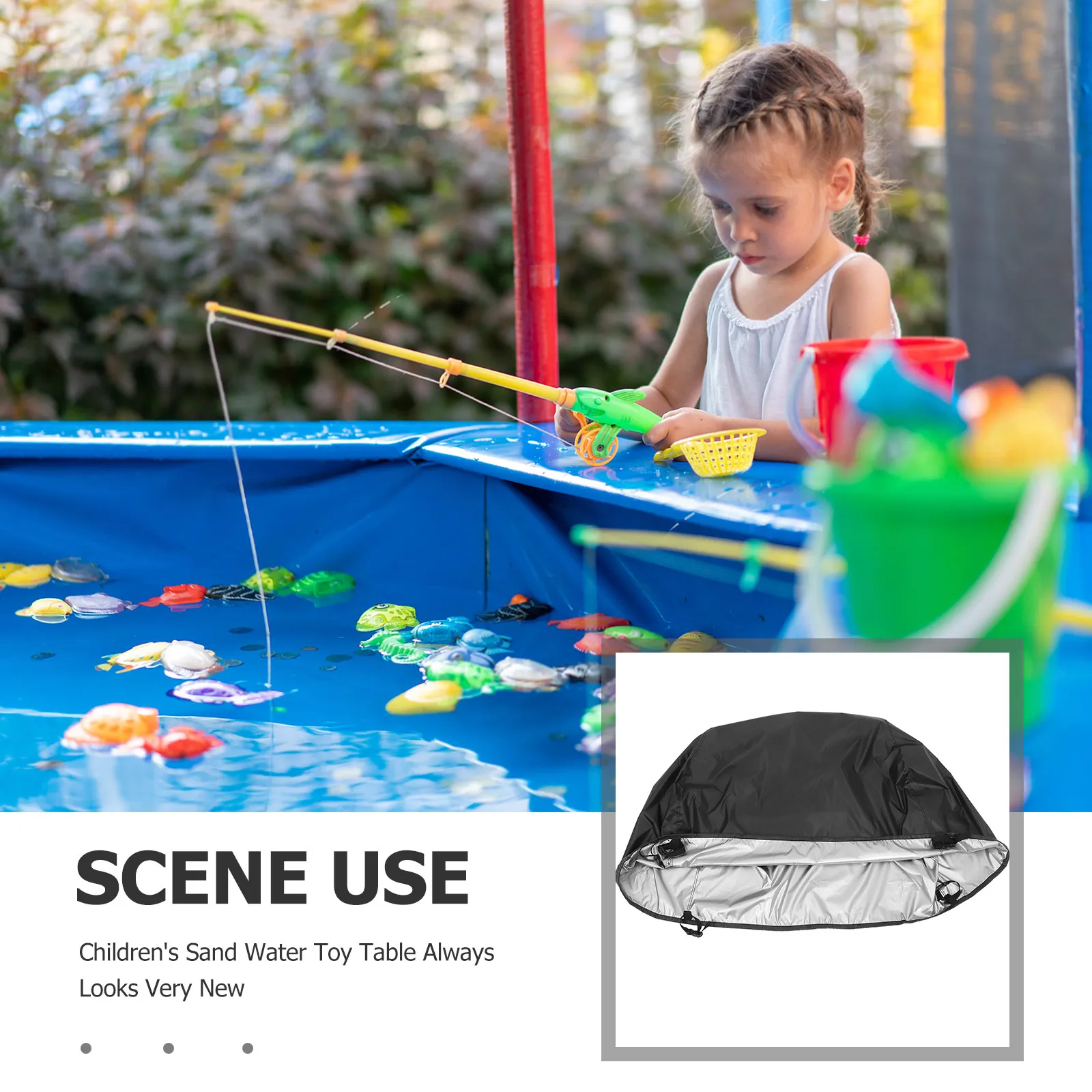 Outdoor Water Table Waterproof Cover Thickened Rainproof Protective Sleeve with Snap Drawstring for Water Play Area