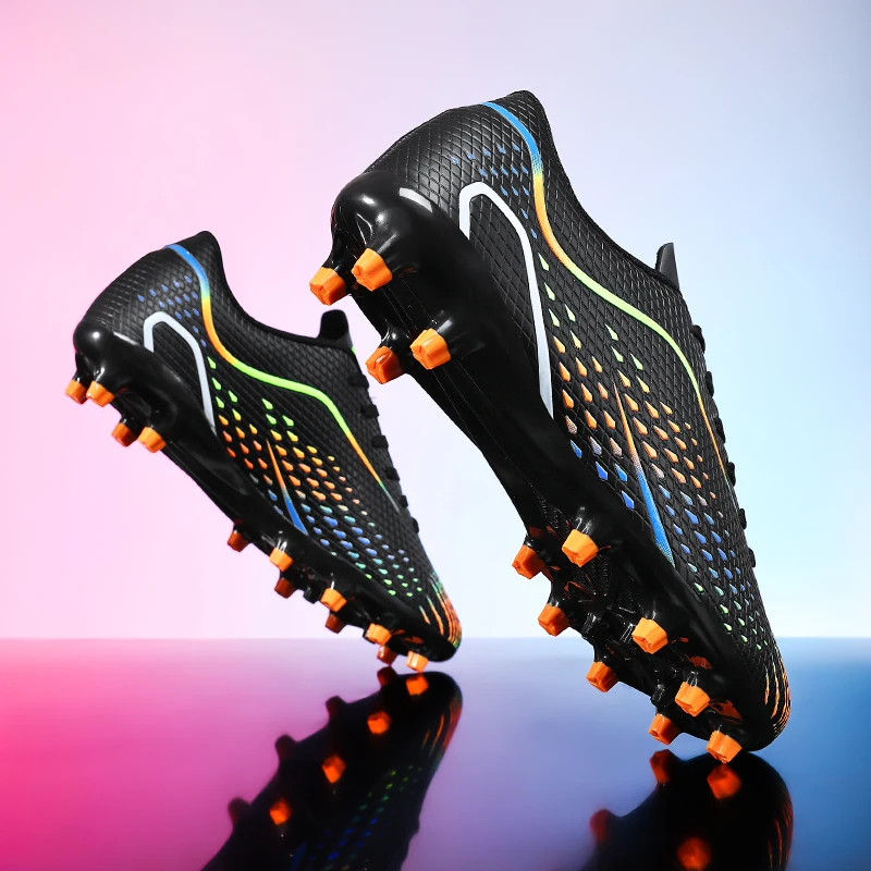 Slip on Easy Wear Football Shoes Soft Padded Insole Strong Grip Studs Adult Youth Outdoor Field Fitness Athletic Footwear