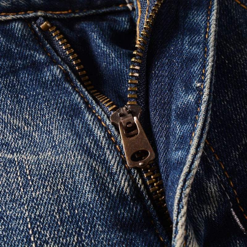 Fashion Designer Men Jeans Retro Washed Blue Elastic Slim Fit Ripped Jeans Men Embroidery Patched Vintage Denim Pants Hombre