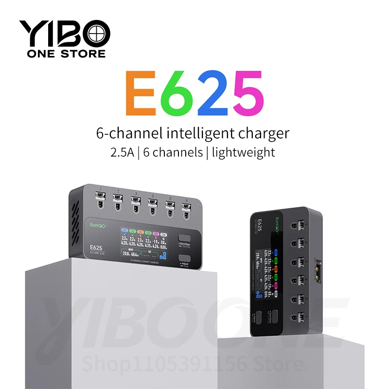 e625-6-channel-25a-smart-charger-for-drone-fpv-crossover-rc-aircraft-battery-xt60-type-c-input-6-channels-balance-charger