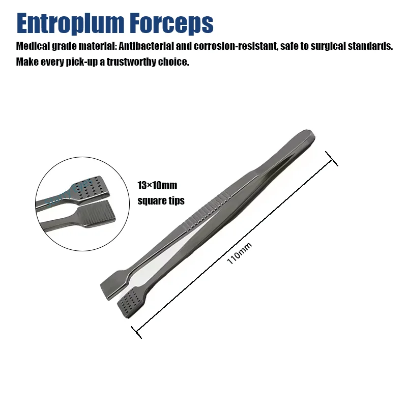 Entroplum-tang 13x10 mm vierkante punten Trachomentang Oogchirurgische instrumenten