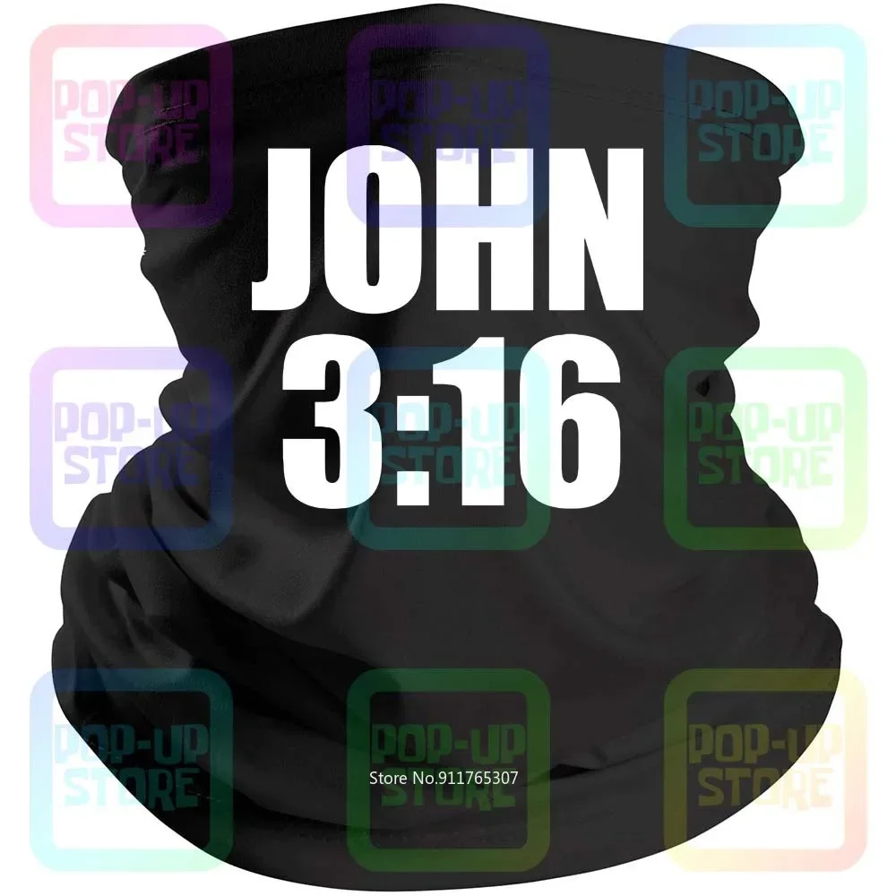 John 3:16 Jesus God Lord Faith Church Bible Verse Christian Black Bandana Balaclava Scarf Neck Gaiter Mouth Cover