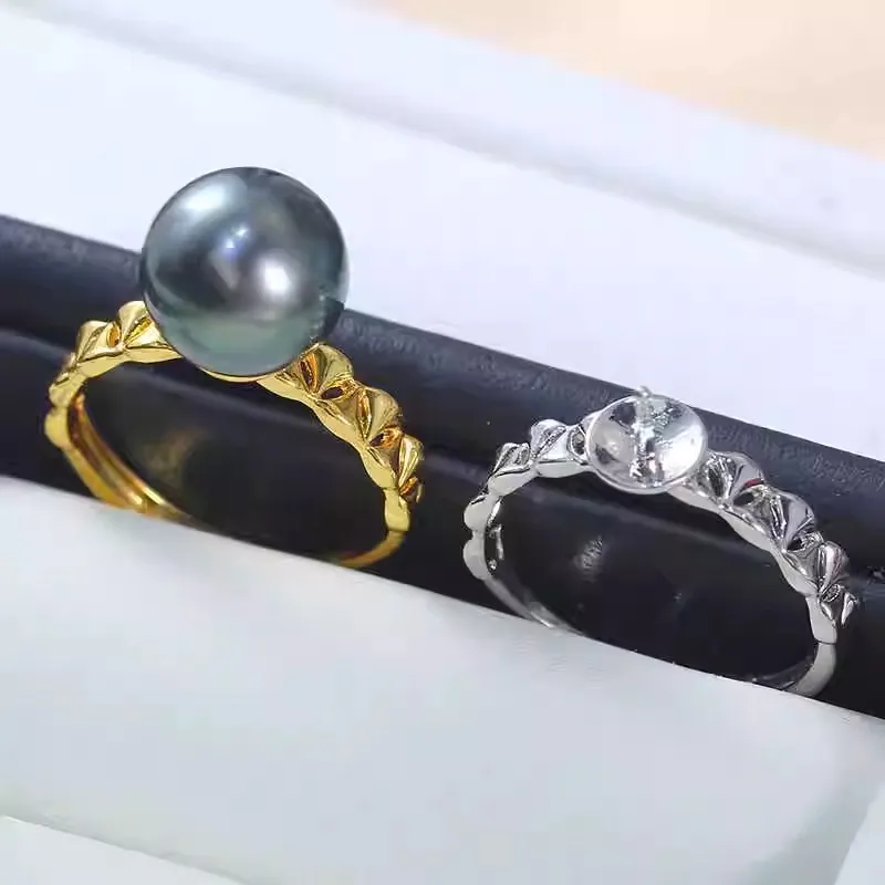 

Кольца с жемчугом из 18-каратного золота, классические кольца, дизайн колец изменяемого размера, медная основа, женские кольца с жемчугом «сделай сам», аксессуар без жемчуга