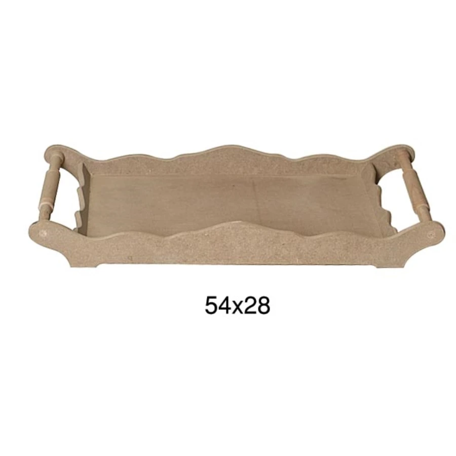 T682 Turning Handle Tray, Hobby Painting Wood Mdf Tray