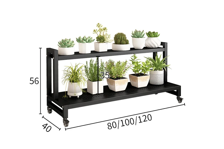 Movable Luxury Flower Shelf Balcony Tiered Wrought Iron Party Flowers Stand Table Universal Scaffale Per Piante Home Furniture image 5