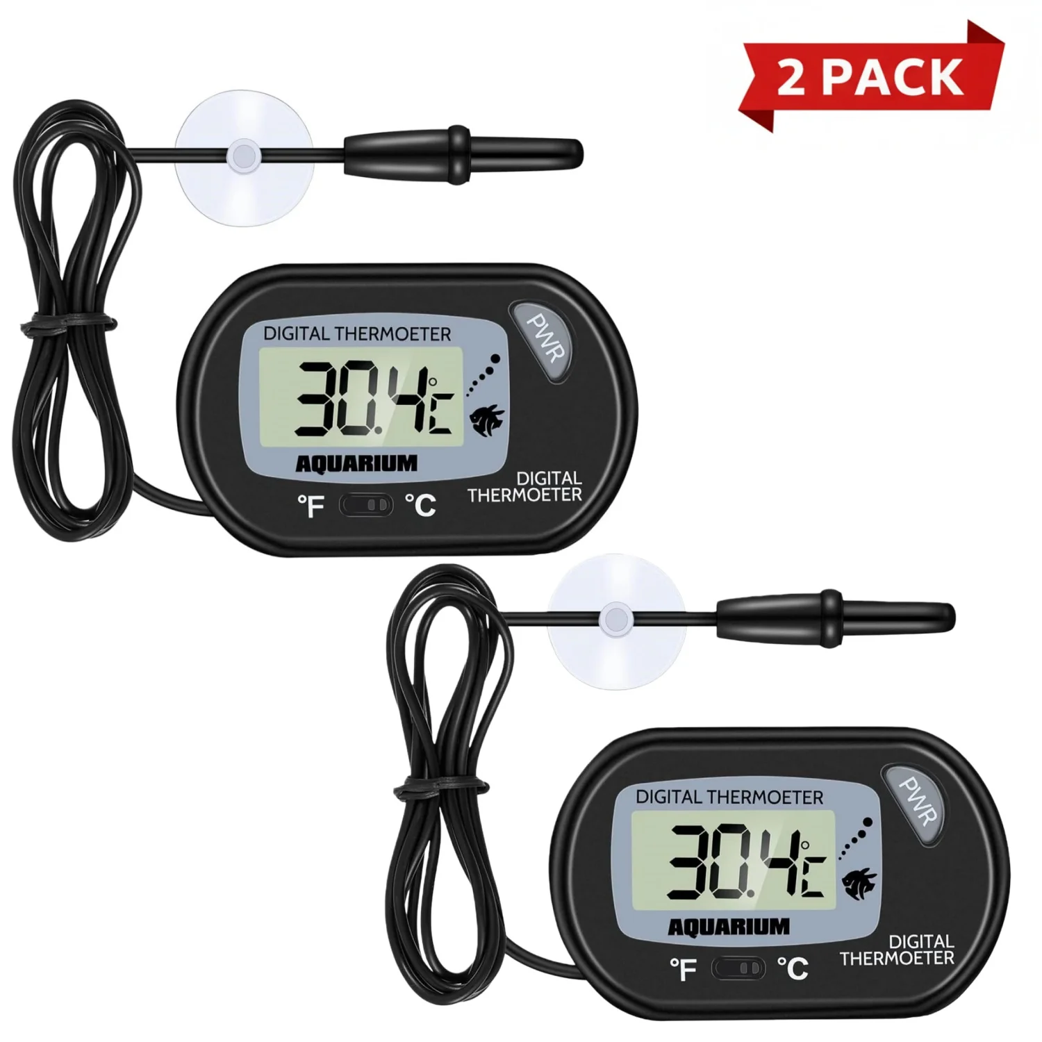 Termómetro Digital LCD para acuario, sonda impermeable, Sensor de temperatura del agua para pecera, Monitor de terrario para reptiles