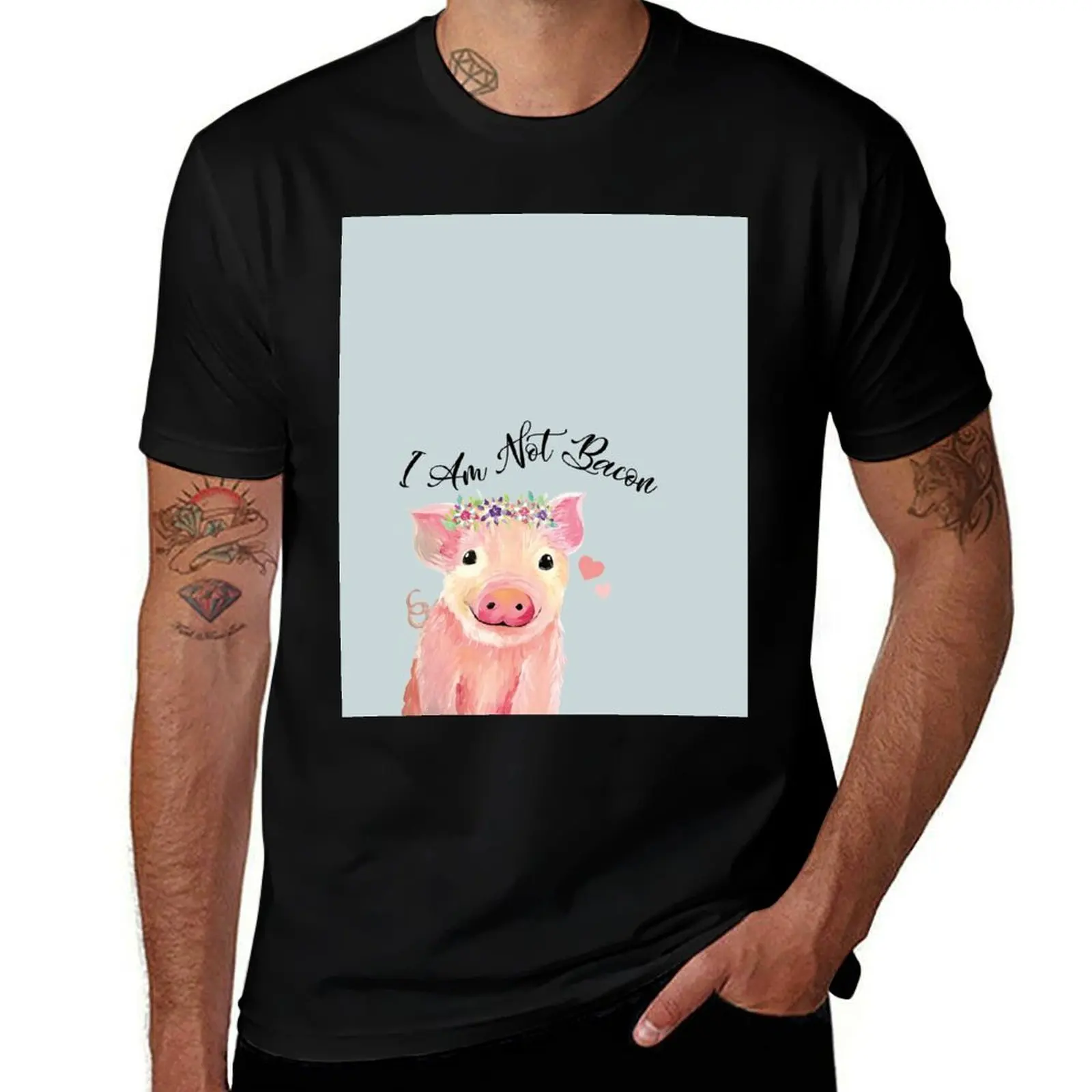 

I am Not Bacon Cute Baby Pig T-Shirt t shirts for man graphic vintage t shirts designer man t shirt graphic T-shirt