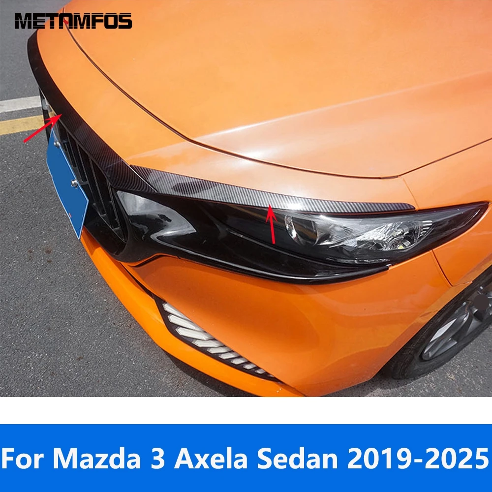 

Автомобильные аксессуары для Mazda 3 M3 Axela Sedan 2019-2023 2024 2025, передняя крышка капота двигателя из углеродного волокна, верхняя решетка, накладка на решетку