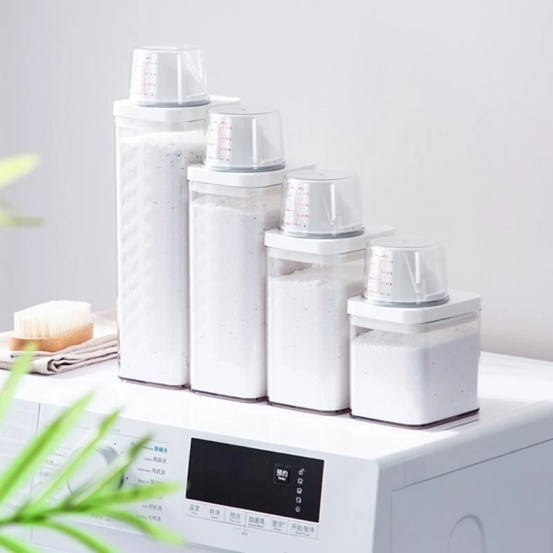 

Airtight Detergent Dispensers with Measuring Cup Convenient Storage Container