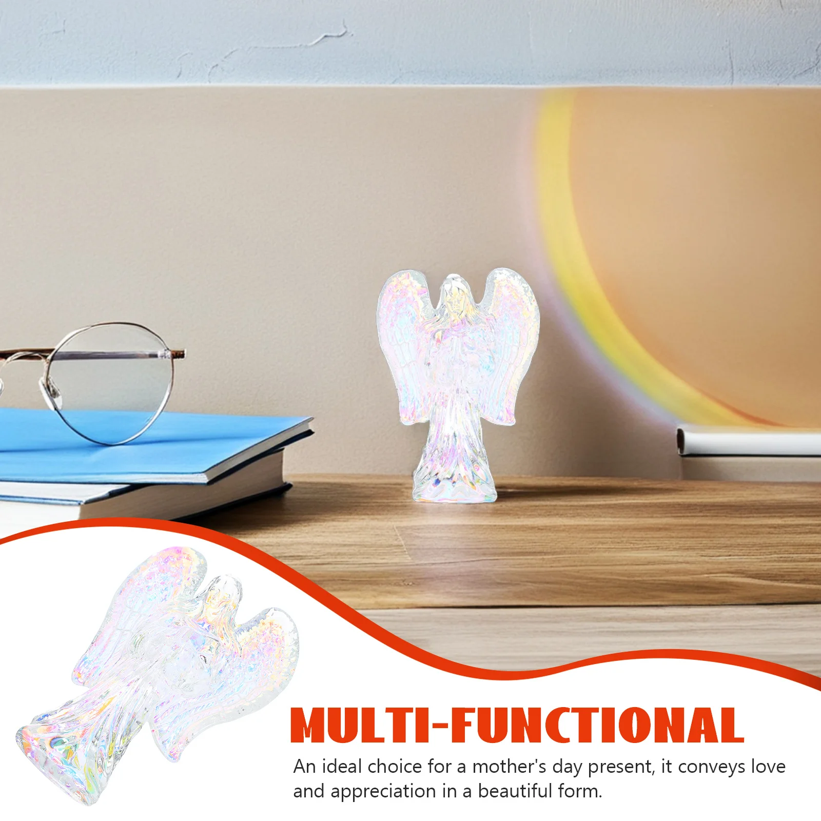 تمثال ملاك كريستالي رائع للديكور الداخلي على سطح الطاولة، نحت يسوع المقدس، ديكور شفاء الملاك، فكرة هدية تذكارية #3