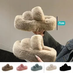 Donna Furry Ladies Fur Luxury Fluffy Plush Slipper House Soft Fuzzy Platform Indoor Casual Winter Home Warm tacchi alti femminili