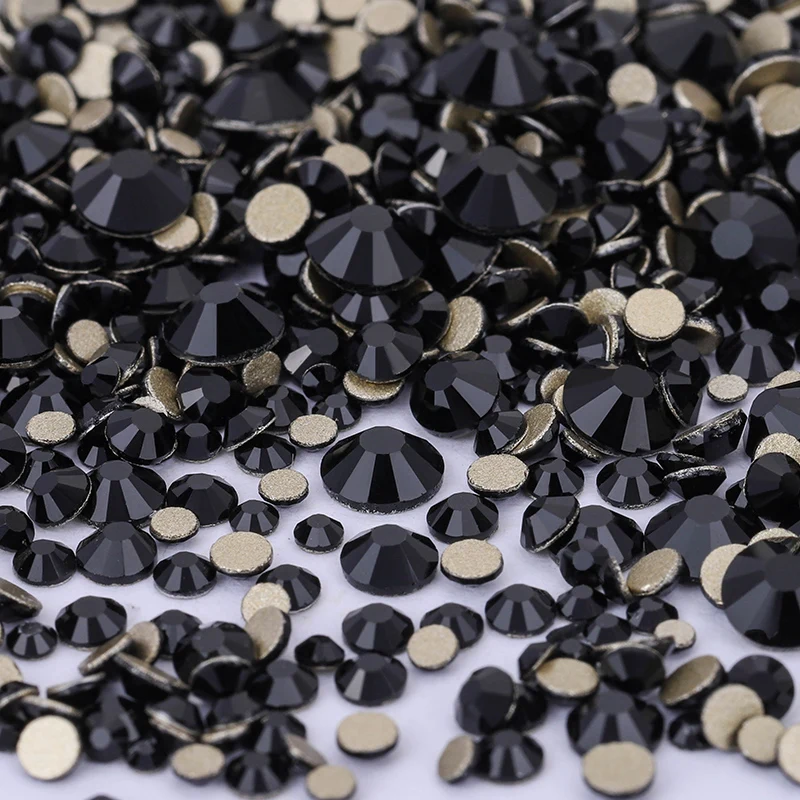 QIAO Kristall Non-Hotfix SS4-SS20 Gemischte Größen 1440 Stück Goldene Flache Strasssteine Dekorationen DIY Glitzersteine 3D Nagelkunst – Detail 12