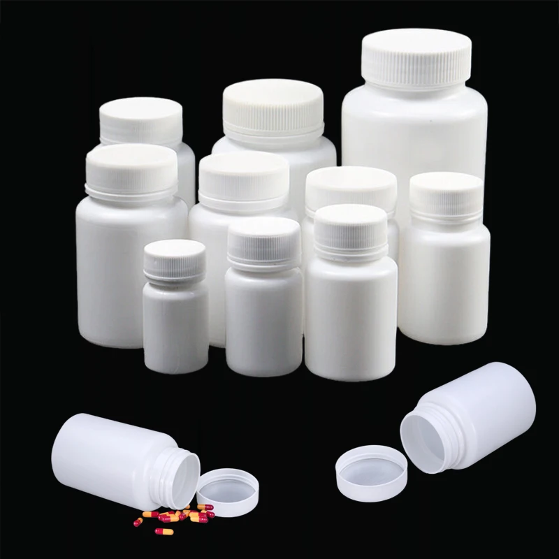 

30PCS 15ML-100ML Empty White Big Mouth Medicine Bottle with Lid Refillable HDPE Plastic Bottle Container for Pill Capsule Tablet