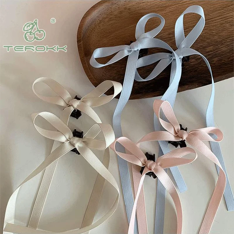 1Pcs Braided Bows Hair Clip Ribbons Sweet Double Ponytails Cute Headwear Girl Party Fashionable Hair Accessories Bow Hair Claw