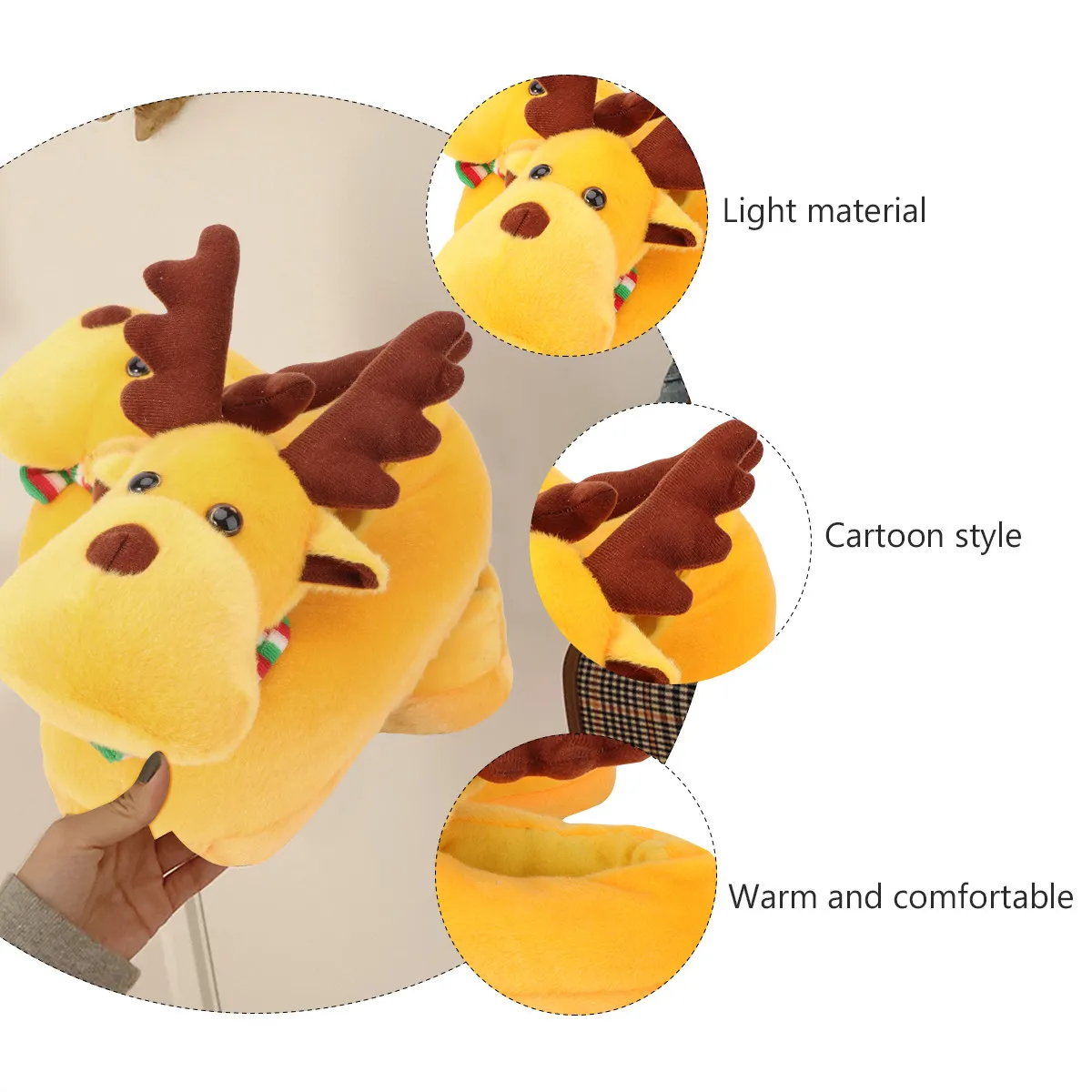 

1Pair Warm Cotton Slippers Fall Winter Indoor Home Shoes Soft Breathable Lightweight Footwear Fall and Winter Slippers