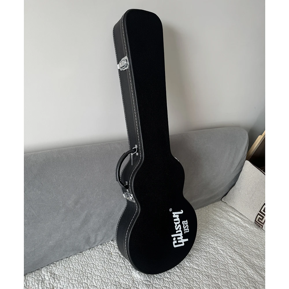 

Жесткий чехол для гитар Les Paul, чехол для электрогитар Gibson LP, черный жесткий чехол с черной подкладкой.