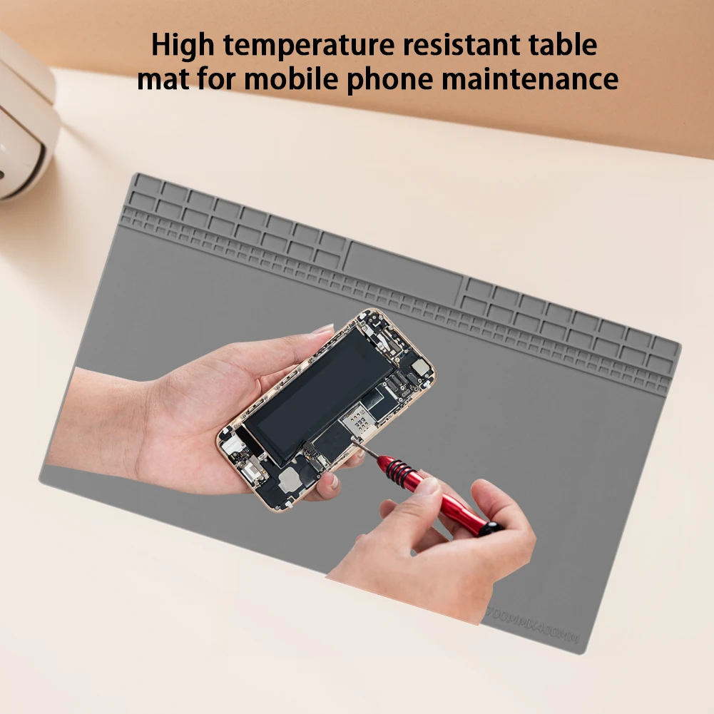 Silicon Insulation Pad Heat-Resistant Repair Work Mat 70*40CM BGA Soldering Station Desk Platform for Hot Air Gun Phone Repair