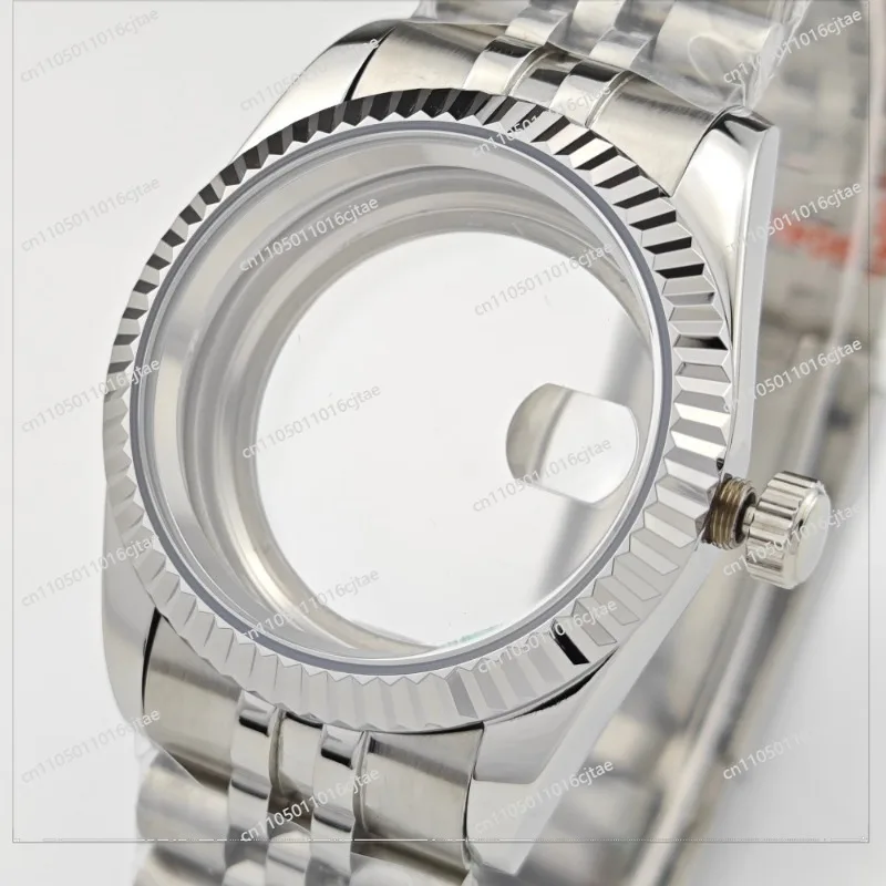 For 39 Dog Tooth Ring Case 36mm Transparent Sapphire Mirror Magnifying Glass Adapted To The NH35 Movement