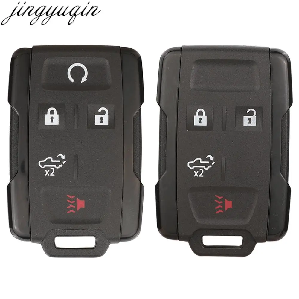 Jingyuqin Remote Car Key Case Shell M3N32337200 For Chevrolet Suburban Tahoe Silverado Canyon GMC Pickup 3+1/4+1 Buttons Black