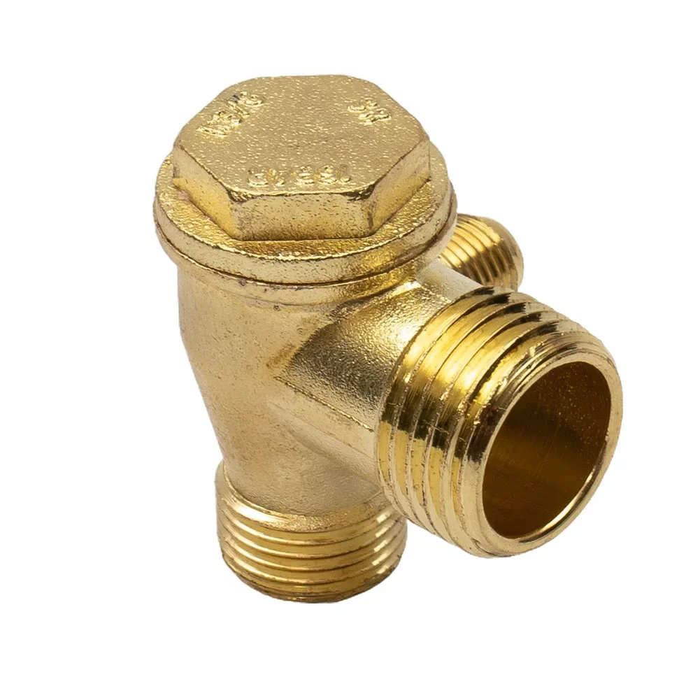 3-Port Zinc Alloy Male Thread Check Valve Connector Tool, Compressor de ar, pressão, tanque, bomba de pistão, 1pc